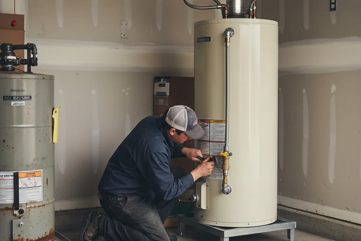 Water heater and shutoff valve replacement in Norwich